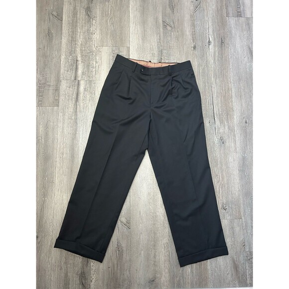 Cianni Cellini Men's 100% Wool Black Suit Set 2 Piece Jacket Sz 40S Pants Sz 34S - Picture 15 of 16